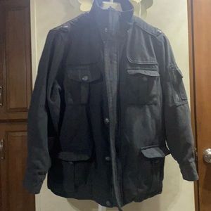Sportier Polyester Wool Lined Jacket Coat L (Las)
